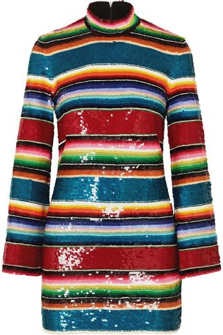 Ashish + Striped Sequined Cotton Mini Dress