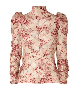 Zimmermann + Unbridled Chiffon-Paneled Floral-Print Silk-Blend Blouse