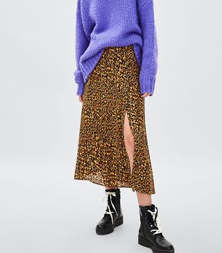 Zara + Animal Print Skirt