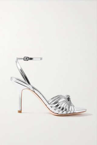 Loeffler Randall + Ada Knotted Mirrrored-Leather Sandals