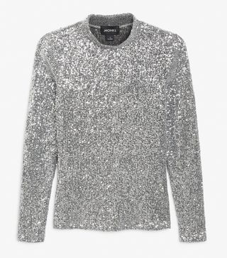 Monki + Long-sleeve sequin top