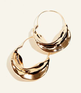 New Look + Gold Swirl Hoop Earrings