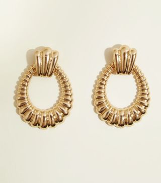 New Look + Gold Vintage-Style Door Knocker Earrings