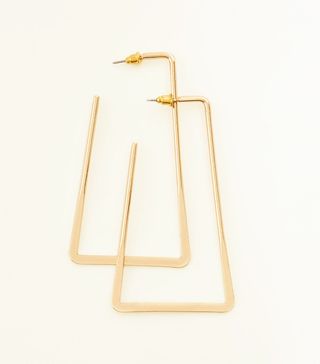 New Look + Gold Flat Triangle Hoop Earrings