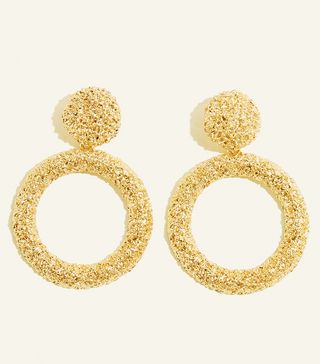 New Look + Gold Textured Circle Earrings