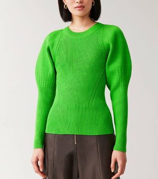 COS + Puff Sleeve Knitted Top