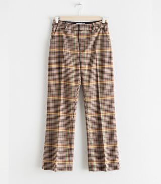 & Other Stories + Plaid Kick Flare Trousers