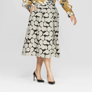 Who What Wear + Floral Print Birdcage Midi Skirt
