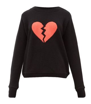 The Elder Statesman + Broken Heart-Intarsia Cashmere Sweater