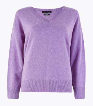 Marks and Spencer + Pure Cashmere Relaxed V-Neck Jumper