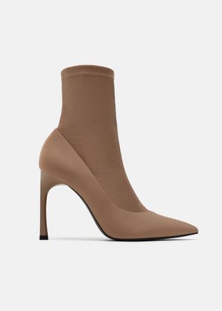 Zara + Heeled Sock-Style Ankle Boots