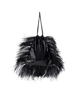 Attico + Velvet Pouch With Feathers