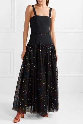 Staud + Scarla Cady and Metallic Polka-Dot Tulle Gown