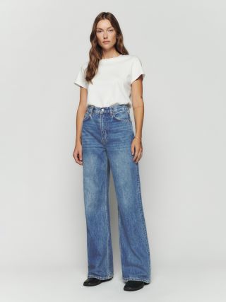 Reformation + Cary High Rise Slouchy Wide Leg Jeans
