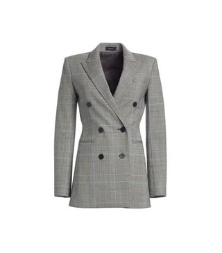 Theory + Double Breasted Check Blazer