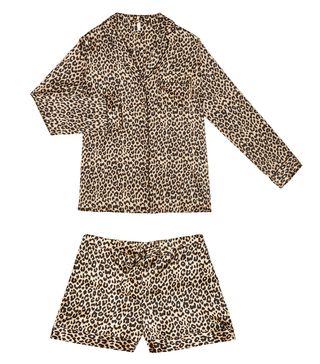 Yolke + Leopard Print Classic Silk Short Set