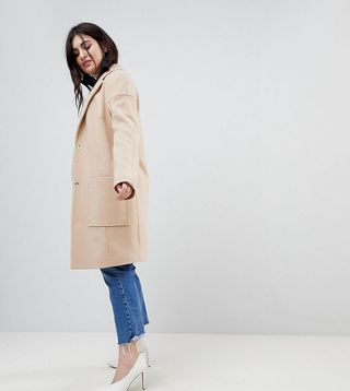 ASOS Curve + Crepe Pocket Detail Coat