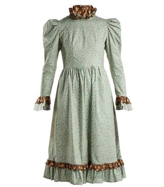 Batsheva + Floral-Print Ruffle-Trimmed Prairie Dress