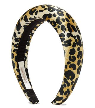 Jennifer Behr + Thada Leopard-Print Silk-Satin Headband