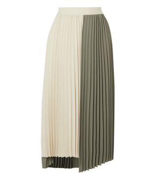 Frankie Shop + Tiffany Two-Tone Pleated Crepe Midi Skirt
