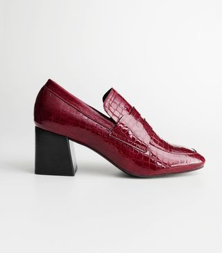& Other Stories + Patent Croc Heeled Loafers