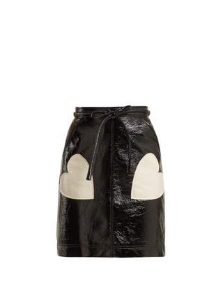 AlexaChung + Heart Appliqué PVC Skirt