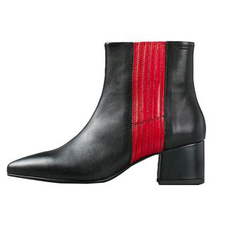 Vagabond + Mya Ankle Boots Black Red Stripe