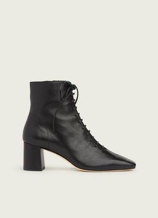 Lk Bennett + Arabella Black Leather Lace-Up Ankle Boots