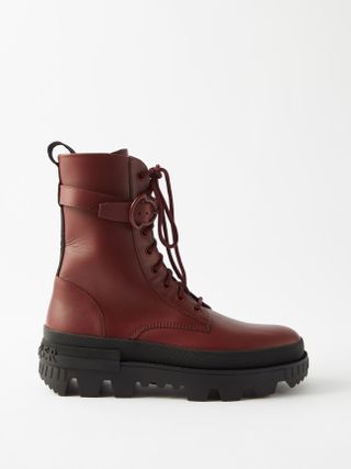 Moncler + Carinne Lace-Up Leather Boots