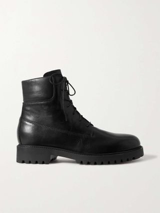 Toteme + + Net Sustain the Husky Lace-Up Leather Boots