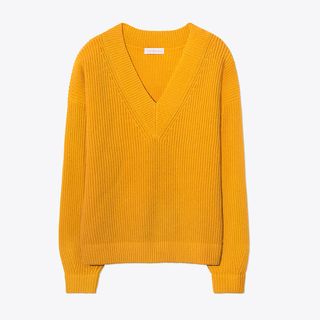 Tory Burch + Oversized V-Neck Sweater