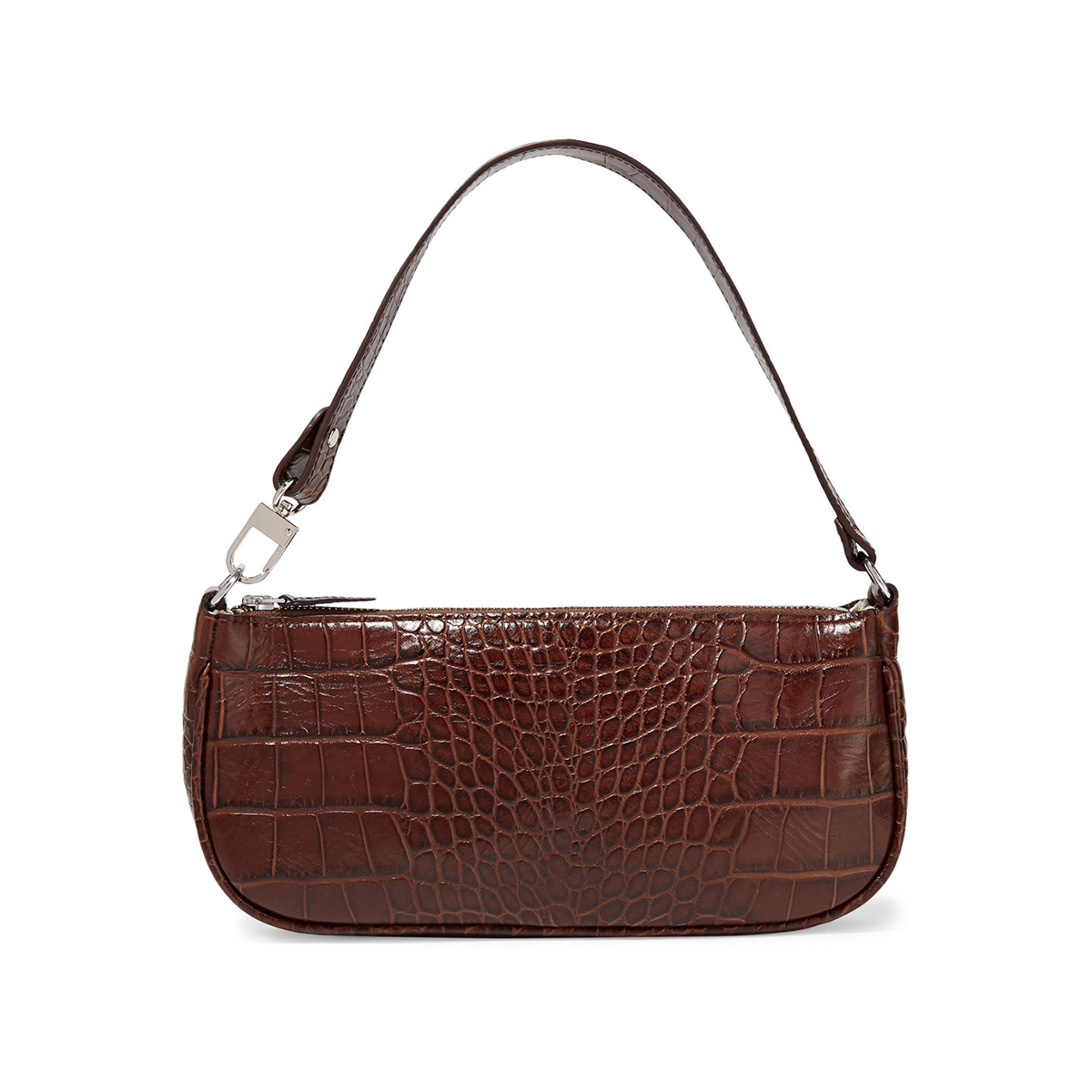 By Far + Rachel Croc-Effect Leather Shoulder Bag