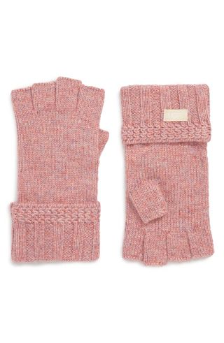 Ugg + Textured Fingerless Knit Gloves