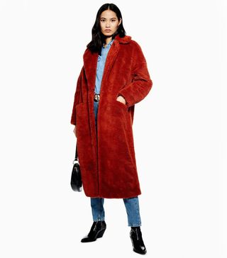 Topshop + Longline Borg Coat