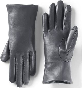 Lands' End + Touch Screen Cashmere Lined Leather Gloves