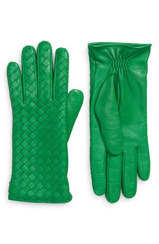 Bottega Veneta + Intrecciato Leather Gloves