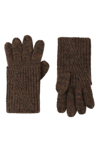 Allsaints + Traveling Rib Fold Over Cuff Knit Gloves