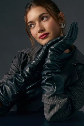 Maeve + Faux Leather Texting Opera Gloves