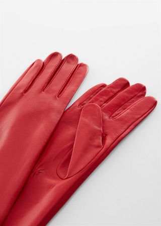 Mango + Leather Long Gloves