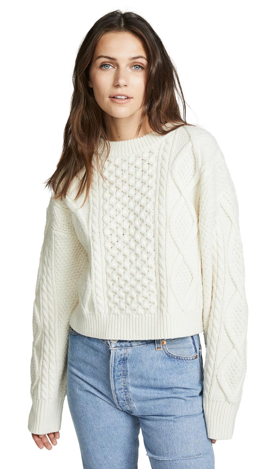 13 Ways To Style A Cable Knit Sweater For Winter Who What Wear 7613