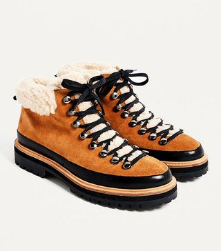 UO + Boxer Leather + Shearling Hiker Boots