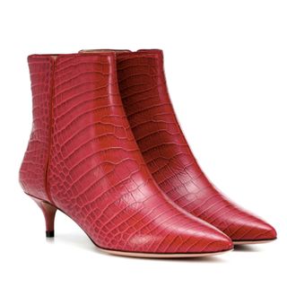 Aquazzura + Quant 45 Embossed Leather Ankle Boots