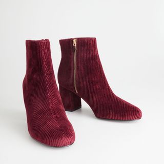 & Other Stories + Velvet Corduroy Ankle Boots