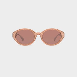 Charles & Keith + Pink Acetate Oval Sunglasses
