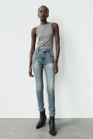 Zara + Mid-Rise Jeans