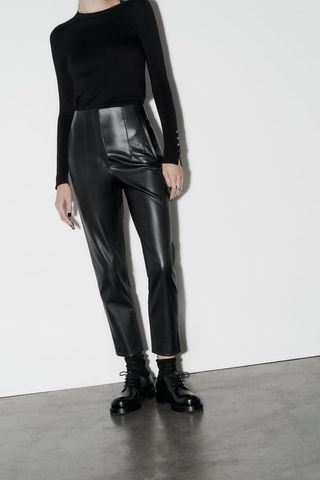 Zara + Faux Leather Trousers