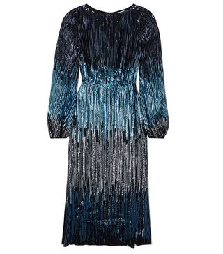 Rixo London + Coco Ombré Sequined Tulle Midi Dress