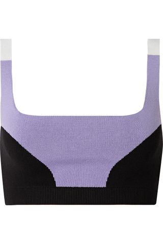 Nagnata + Color-Block Technical-Knit Stretch-Cotton Sports Bra