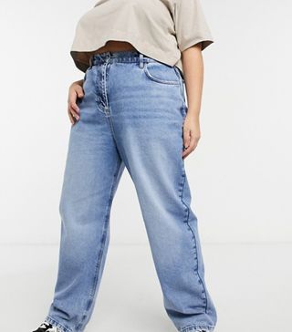 Collusion + Plus X014 90s Baggy Dad Jeans in Blue Vintage Wash