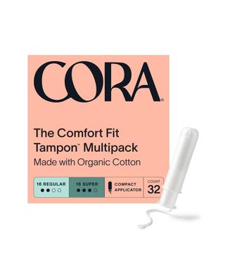 Cora + The Comfort Fit Tampon (32-Count, Regular and Super)